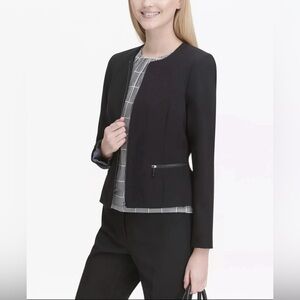 Calvin Klein Women's Black Zip-Up Blazer NWT